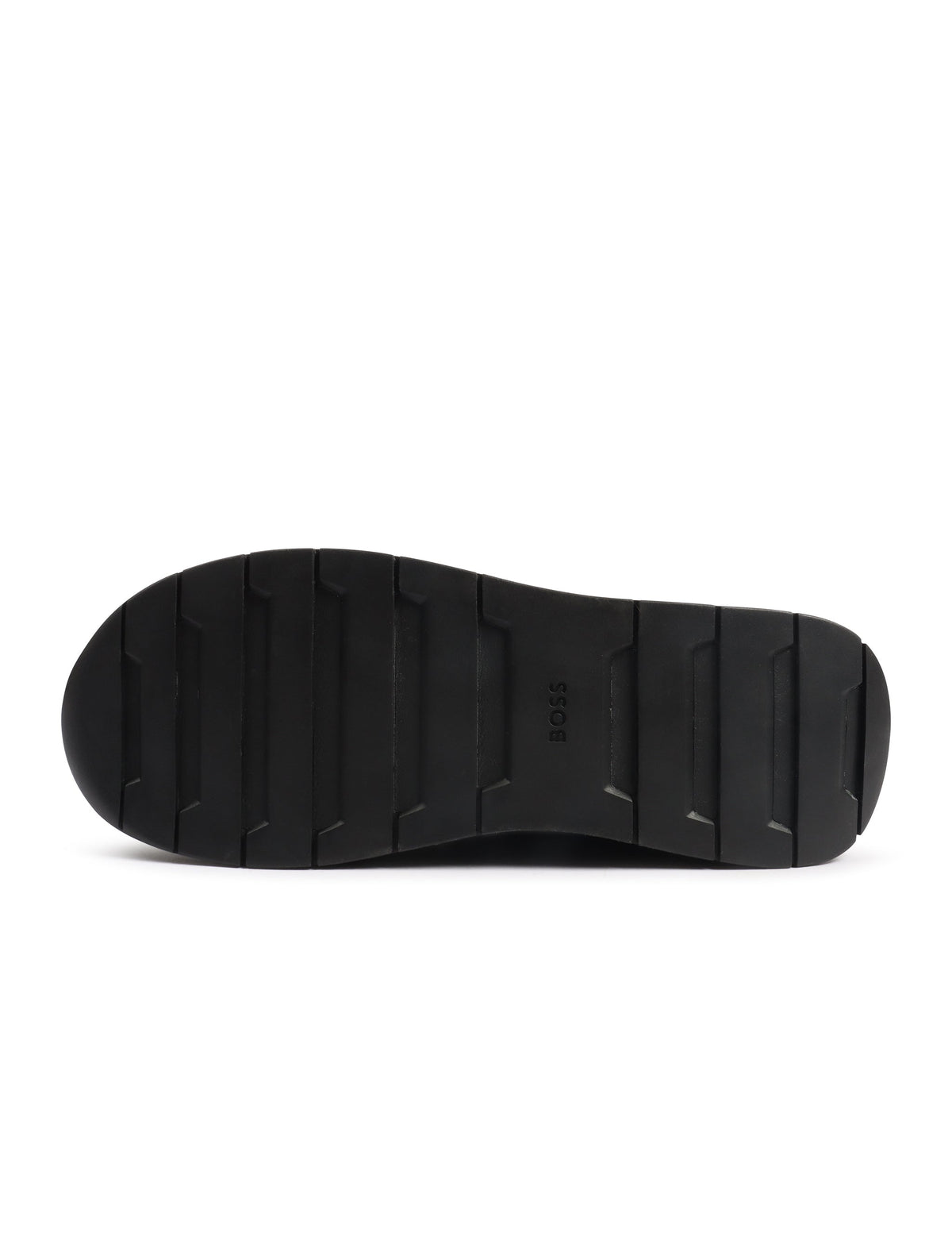 Black Boss Titanium Runn men's shoes with sleek design and athletic style, featuring laced closure and cushioned sole.
