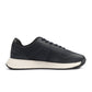 Men's Boss Titanium Runn shoes in dark blue, showcasing the sleek athletic design and breathable fabric of these stylish footwear.
