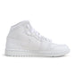 Air Jordan 1 Mid men's footwear in triple white by Denim Exchange