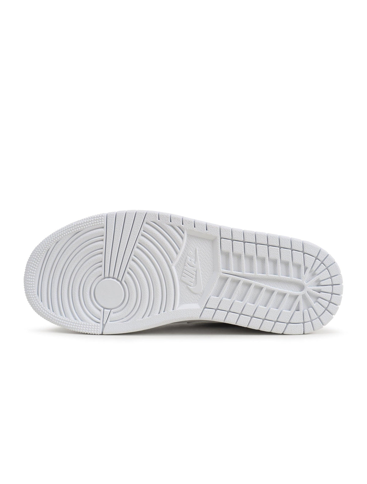 Air Jordan Men's 1 Mid Triple White sneakers by Denim Exchange, side view