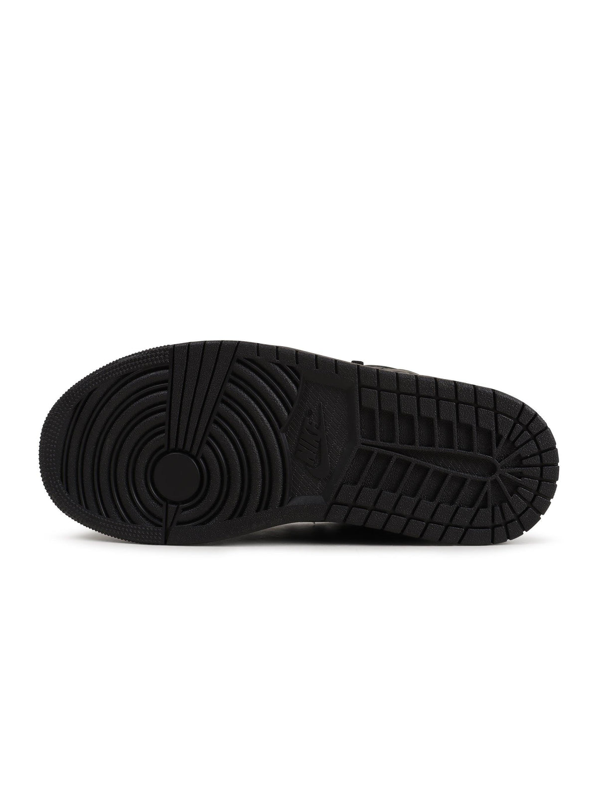 Denim Exchange Air Jordan 1 Mid Triple Black men's footwear sneakers viewed from the side