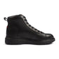Black Hugo Nash Halb Boot for men with sleek leather design, featuring sturdy sole and stylish ankle height, from Denim Exchange.