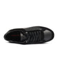 Black Hugo Lyde Tenn shoes for men by Denim Exchange, featuring classic canvas design and white rubber soles.