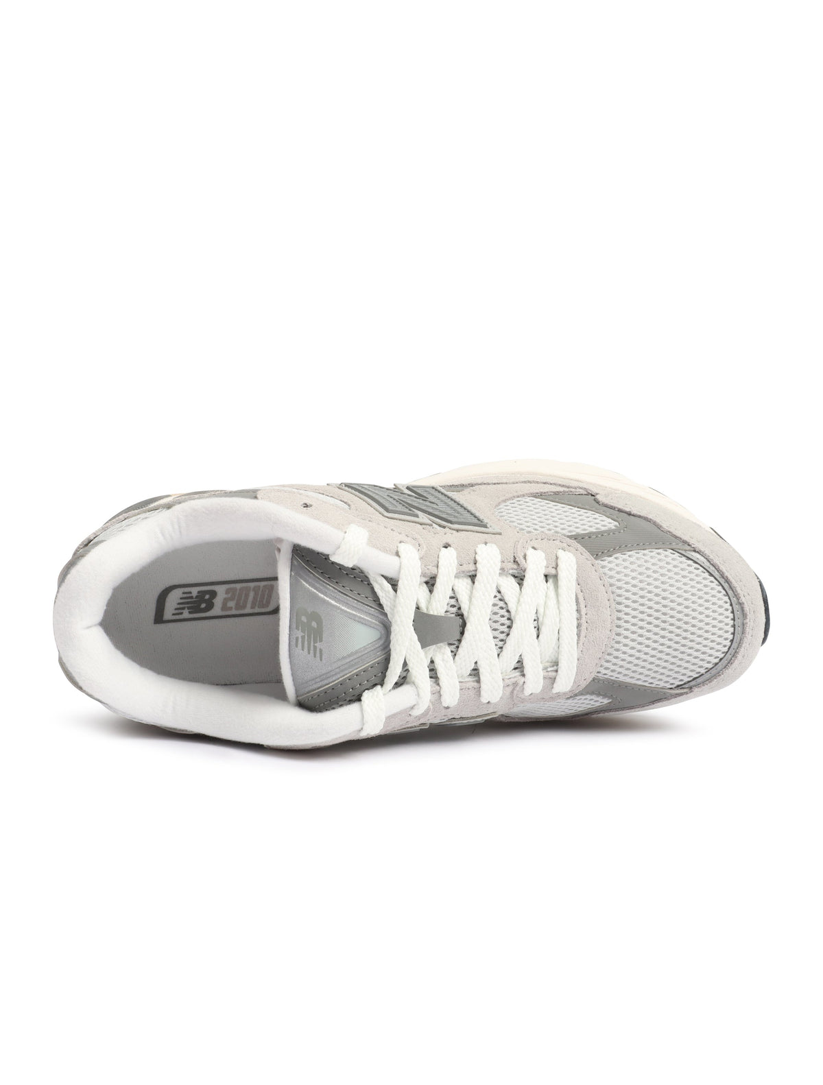 Grey New Balance men's Abzorb 2010 footwear with supportive soles, designed for comfort and style.