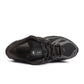 New Balance men's 1906 black hot tomato sneakers, stylish footwear with black and red accents, shown from a side view.