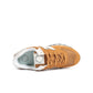 Brown and white New Balance Men's 574 sneakers with classic styling and supportive design.