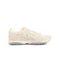 Beige New Balance women's 204L footwear with denim accents, stylish and comfortable for casual wear.