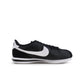 Nike Women's Cortez sneakers in black and white, stylish women's footwear with classic design and white laces.