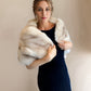 Peach with Black Tips Faux Fur Wrap (Penelope Pea01)