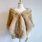 Honey Brown Faux Fur Shawl (Butterfly LBrw07)
