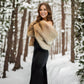 Honey Brown Faux Fur Shawl (Butterfly LBrw07)