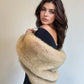 Honey Brown Faux Fur Shawl (Butterfly LBrw07)
