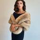 Honey Brown Faux Fur Shawl (Butterfly LBrw07)