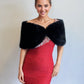 Black Faux Fur Wrap (Serena Blk07)