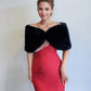 Black Faux Fur Wrap (Serena Blk07)