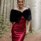 Black Faux Fur Wrap (Serena Blk07)