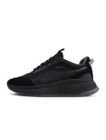 Men's black Boss TTNM Evo running shoe by Denim Exchange, side view