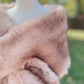 Pink with Black Tips Faux Fur Shawl (Lilian Pin03)