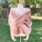 Pink with Black Tips Faux Fur Shawl (Lilian Pin03)