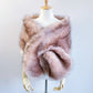 Pink with Black Tips Faux Fur Shawl (Lilian Pin03)