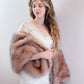 Pink with Black Tips Faux Fur Shawl (Lilian Pin03)