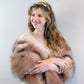 Pink with Black Tips Faux Fur Shawl (Lilian Pin03)