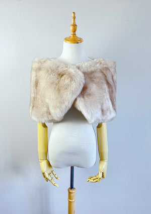 Blush / Peach Fur Wrap (Serena Pea01)