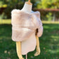 Peach with Black Tips Faux Fur Wrap (Penelope Pea01)