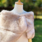 Peach with Black Tips Faux Fur Wrap (Penelope Pea01)