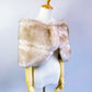 Peach with Black Tips Faux Fur Wrap (Penelope Pea01)