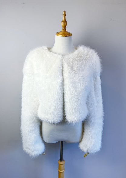 Ivory Faux Fur Bridal Jacket (Anna Ivy07)