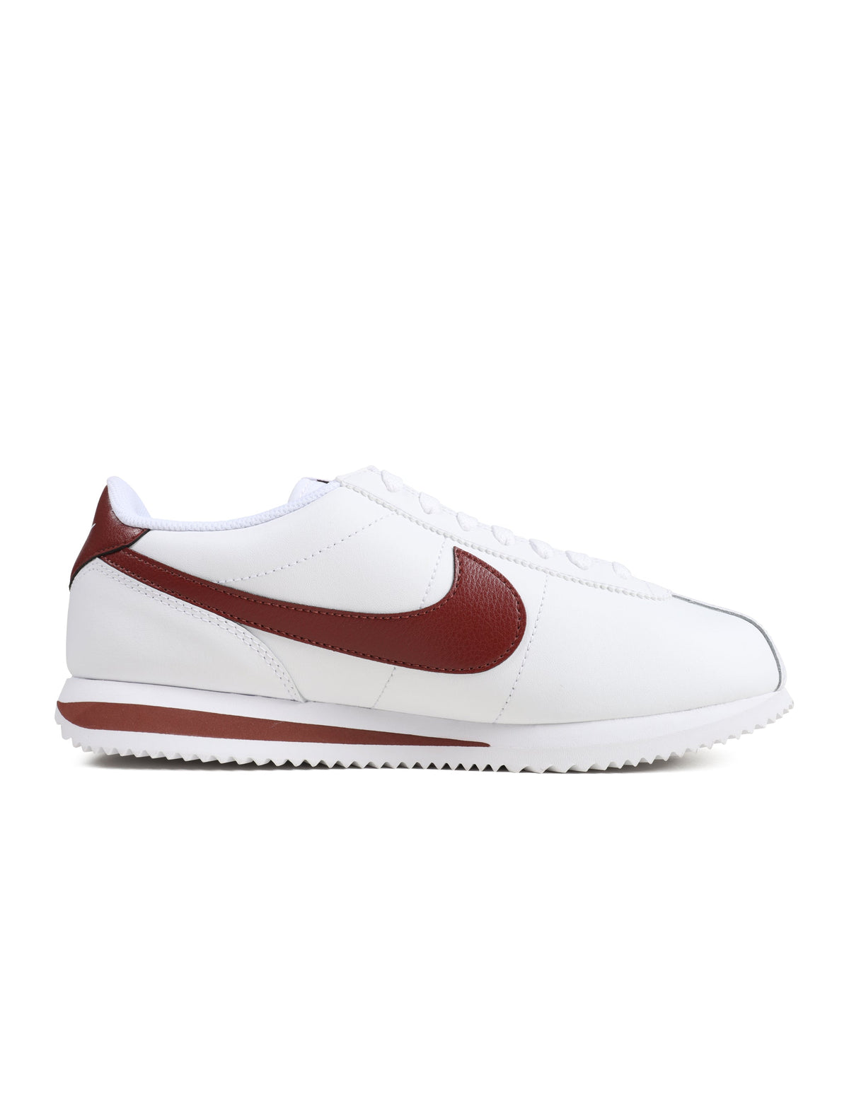 Nike Men's Cortez white and Dark Pony sneakers, side view with classic low-top design