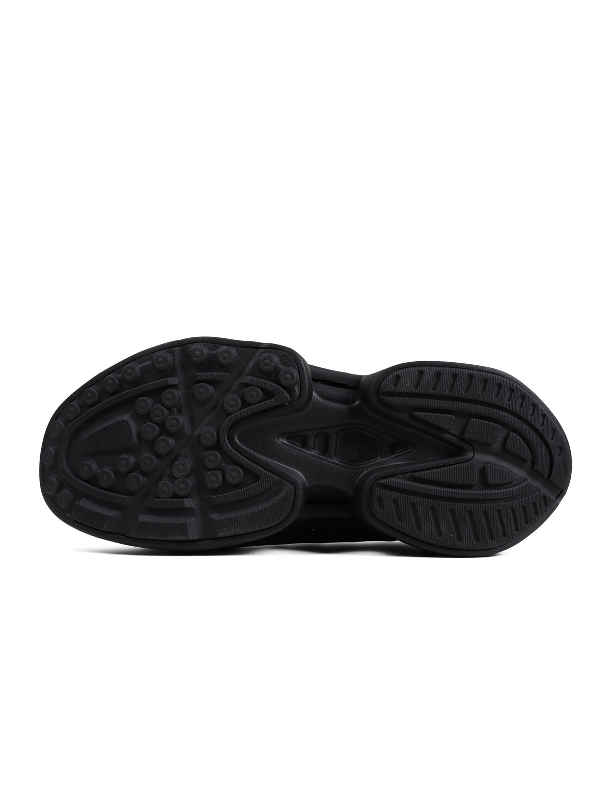 Black Adidas Mens Adifoam footwear featuring sleek design and comfortable fit, perfect for casual and athletic wear.