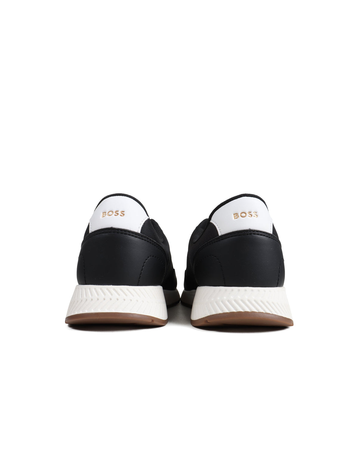 Black Boss Titanium Runn men's shoes with sleek design and athletic style, perfect for casual or active wear.
