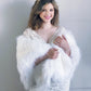 Pure White Bridal Faux Fur Shawl (Butterfly PWht02)
