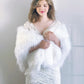 Pure White Bridal Faux Fur Shawl (Butterfly PWht02)