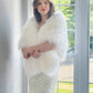 Pure White Bridal Faux Fur Shawl (Butterfly PWht02)