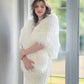 Pure White Bridal Faux Fur Shawl (Butterfly PWht02)