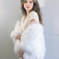 White Bridal Fur Shawl (Butterfly PWht02)