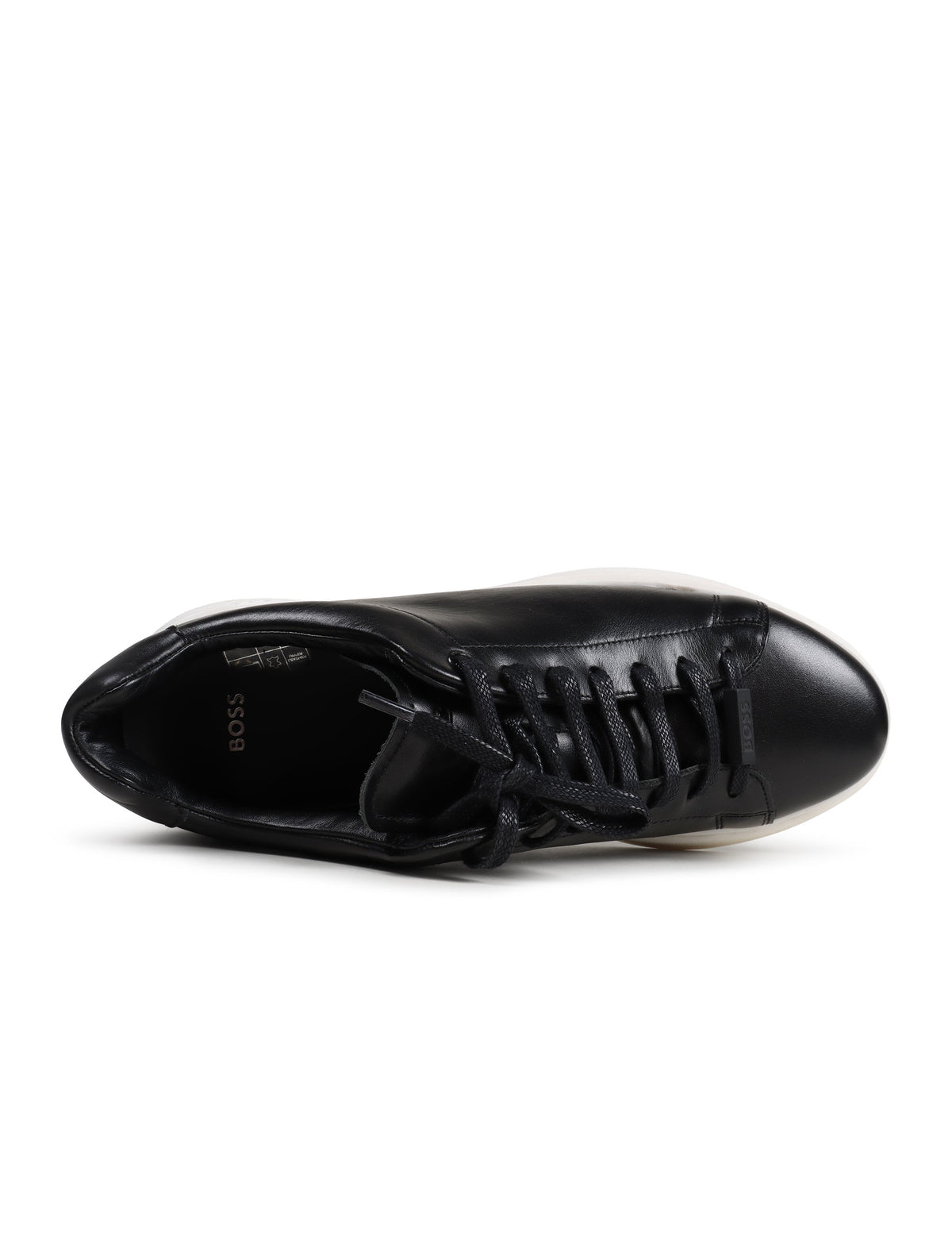 Black Hugo Boss Bulton Runn It A men's sneakers with sleek design, featuring lace-up closure and stylish branding.