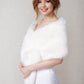 Light Ivory Faux Fur Shawl (Lilian Ivy03)