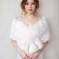 Light Ivory Faux Fur Shawl (Lilian Ivy03)