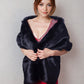 Black Wedding / Bridal Faux Fur Shawl (Lilian Blk07)