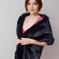 Black Wedding / Bridal Faux Fur Shawl (Lilian Blk07)