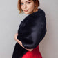 Black Wedding / Bridal Faux Fur Shawl (Lilian Blk07)