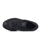 Adidas men's Megaride core black footwear showing sleek black sneakers with white accents, designed for comfort and style.
