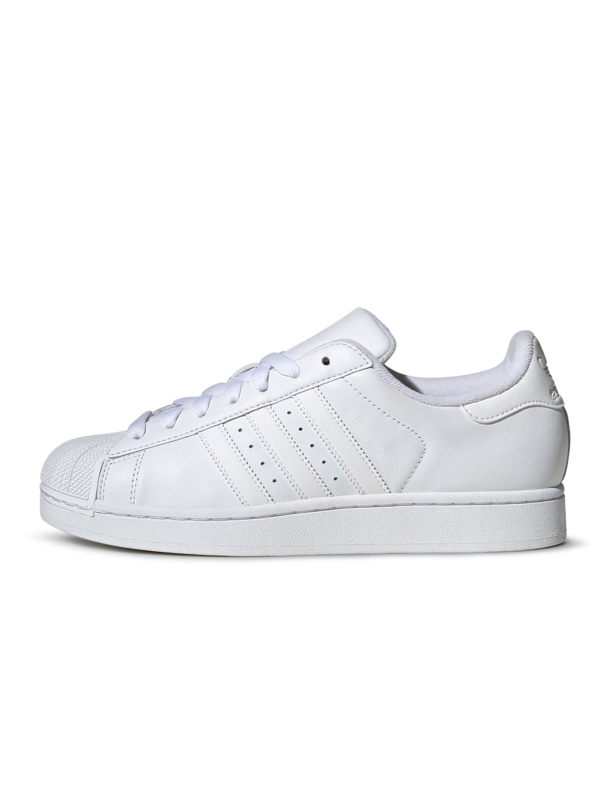 Adidas Men's Superstar II casual sneakers in Cloud White with classic design and white rubber sole.
