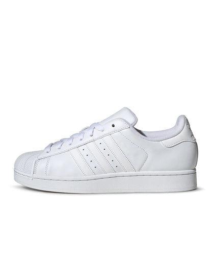 Adidas Men's Superstar II casual sneakers in Cloud White with classic design and white rubber sole.
