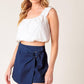 TAKING TIME OFF DENIM WOVEN SKORT