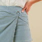 Flying Tomato Afternoon Sundance woven skort shorts in blue and white with a casual, comfortable design.